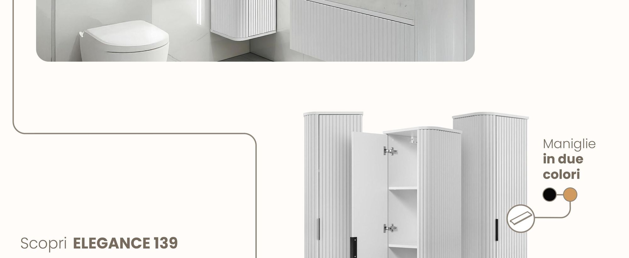 Mobile alto per il bagno - 139 CM - Bianco opaco - MDF