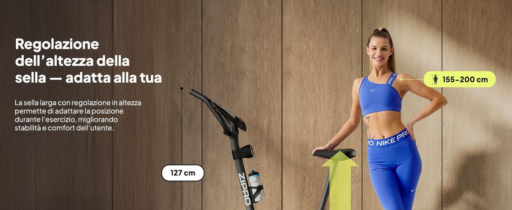 Zipro Cyclette Magnetica per Adulti Batte fino a 120kg, Nero, Taglia unica, Taglia unica