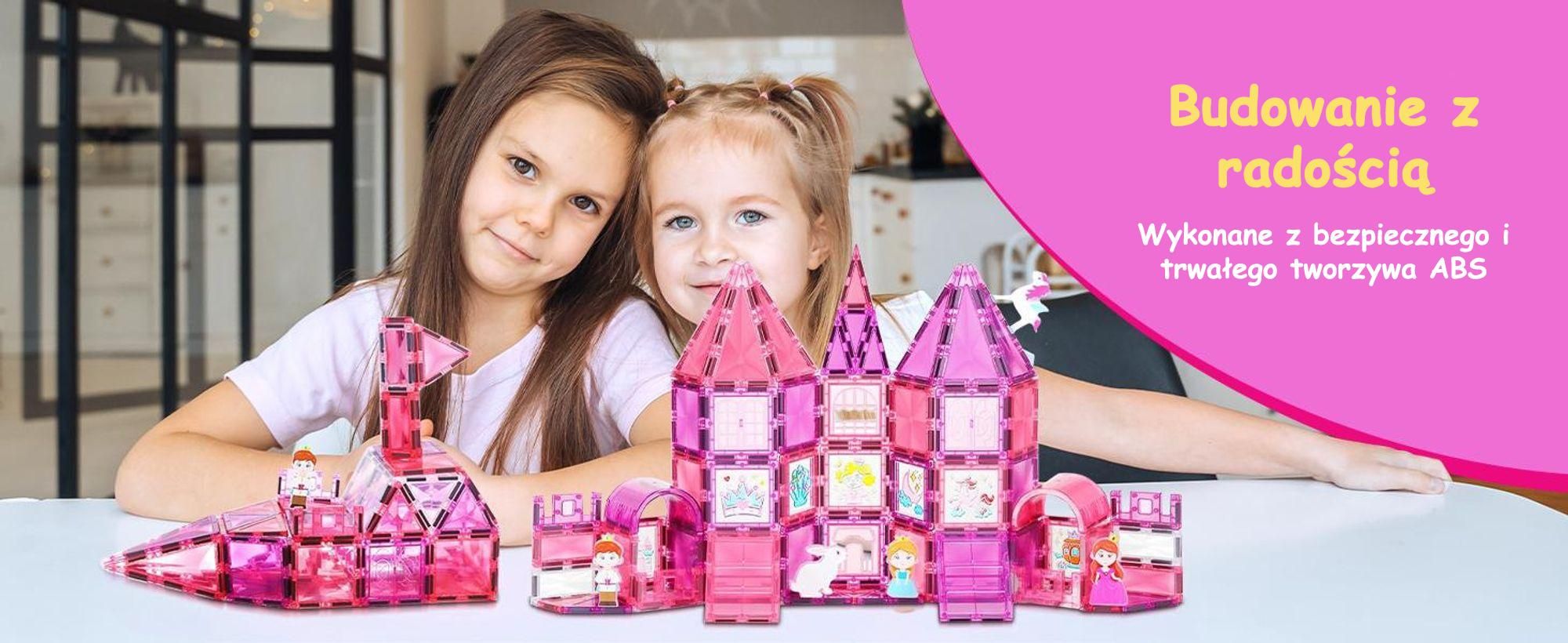 Olvy Magnetyczne klocki konstrukcyjne Zabawki Montessori 81 sztuk - Magnetyczne płytki dla dzieci - Magnetyczne klocki konstrukcyjne - Magnetyczna zab