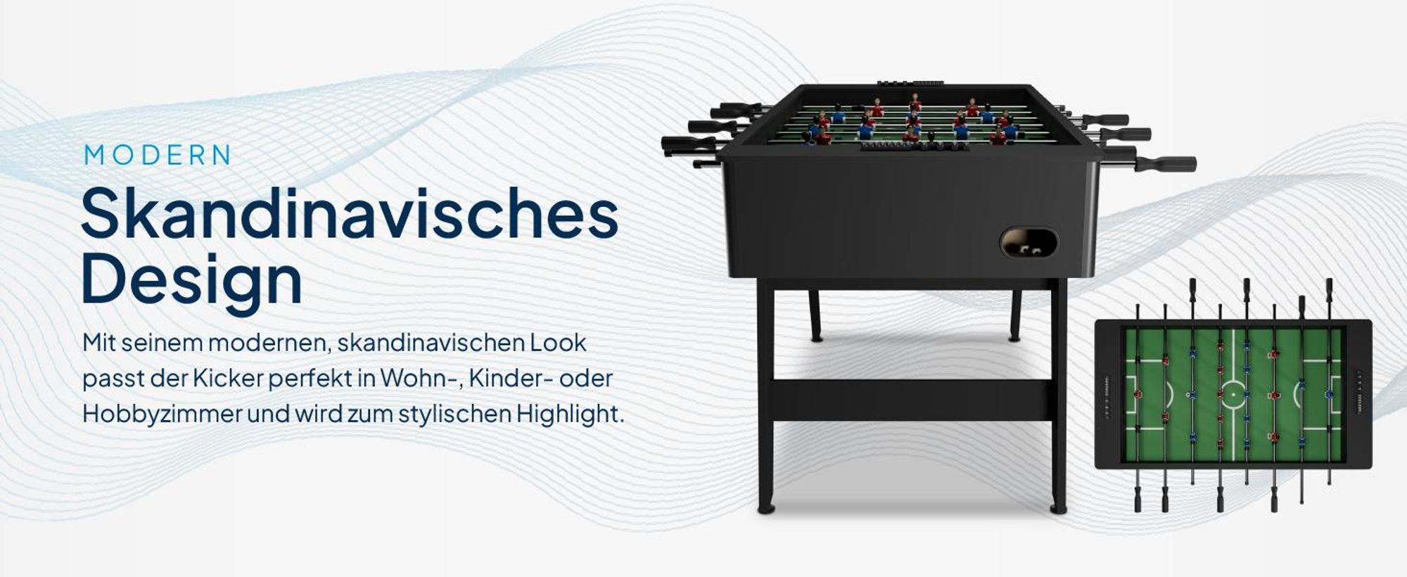 Artsport Tischkicker ProKick - Kickertisch mit Torzähler – Schwarz