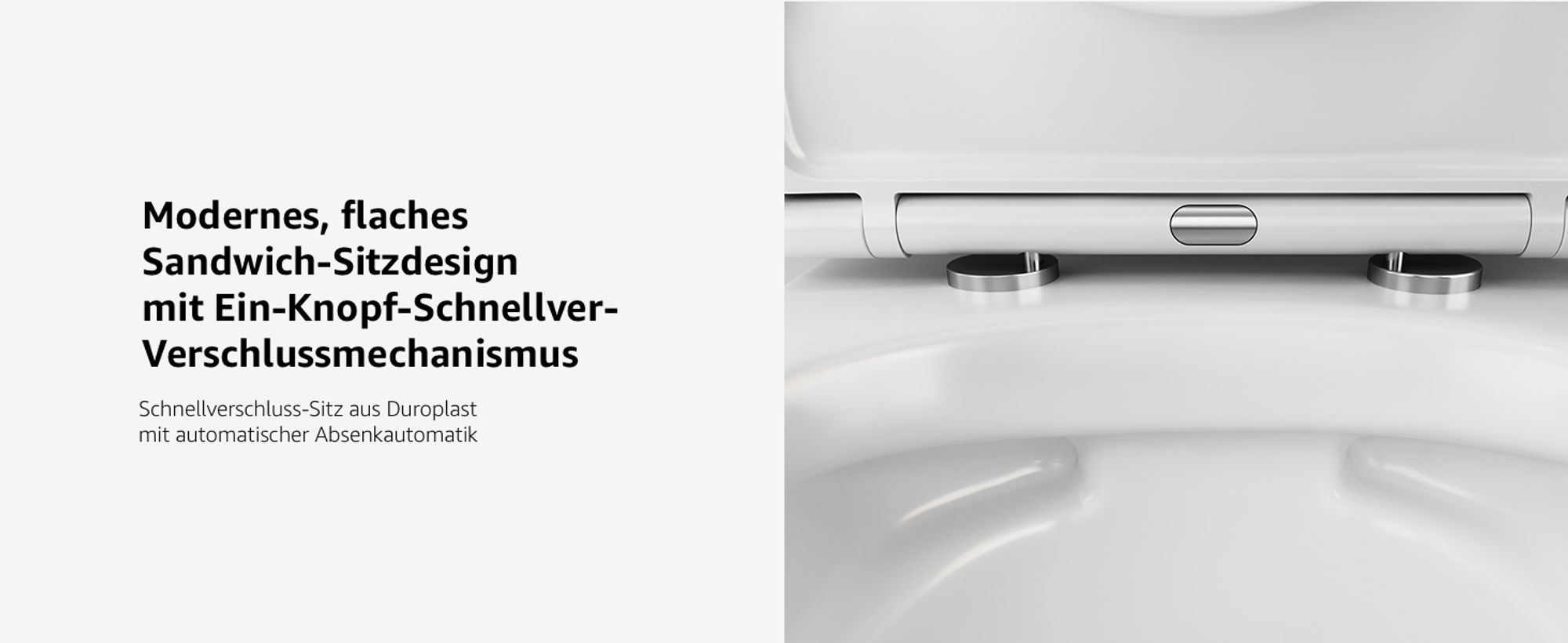 AM.PM Design Hänge-WC spülrandlos Toilette inkl. WC Sitz mit Softclose Absenkautomatik