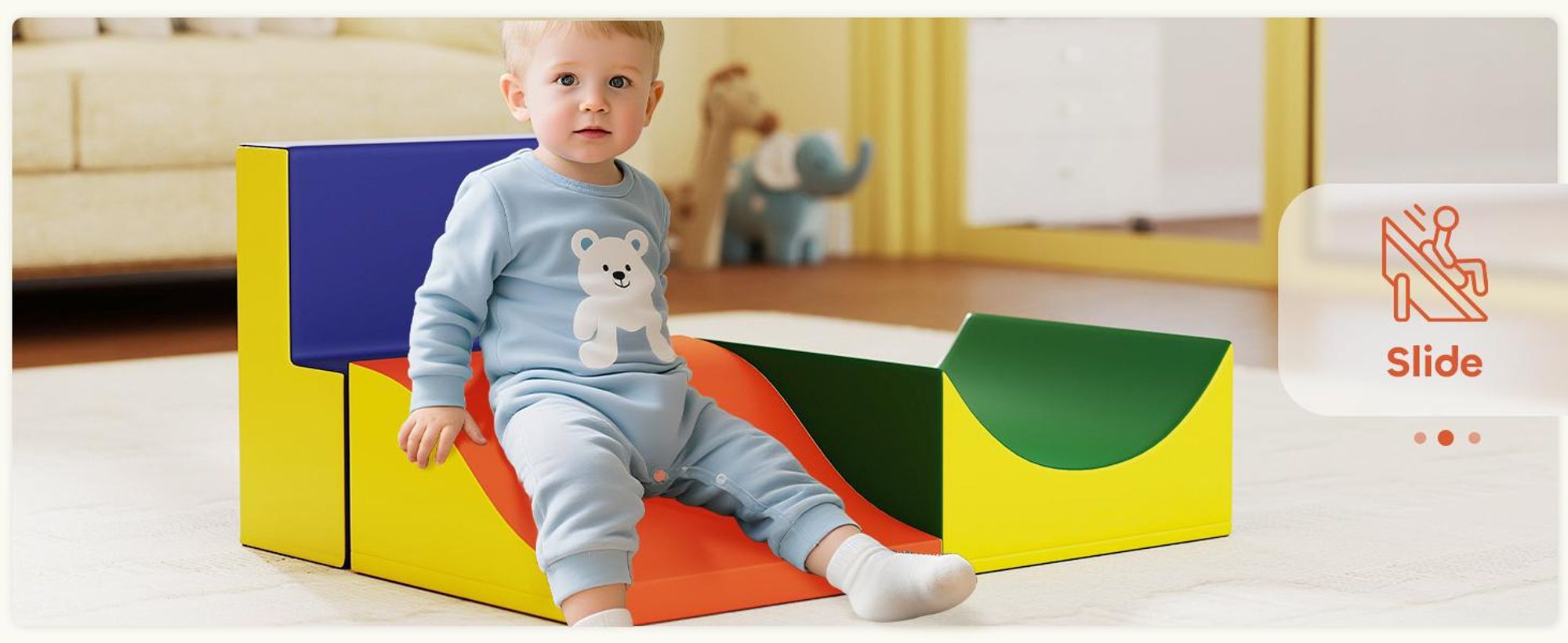 AIYAPLAY klocki piankowe dla dzieci 3 sztuki, klocki wspinaczkowe miękkie, zestaw klocków duże klocki dla dzieci, klocki gigantyczne, klocki ze sztucznej skóry, żółte