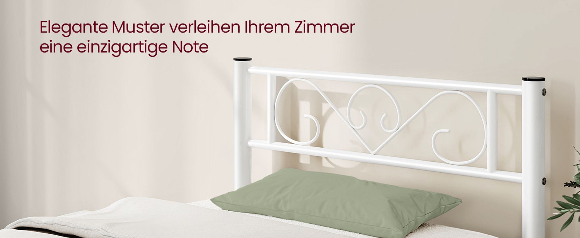 VASAGLE Bettgestell 90 x 190 cm, mit Kopfteil, hochtragfähig, mehrere Größen verfügbar, Metallbett, Bettrahmen