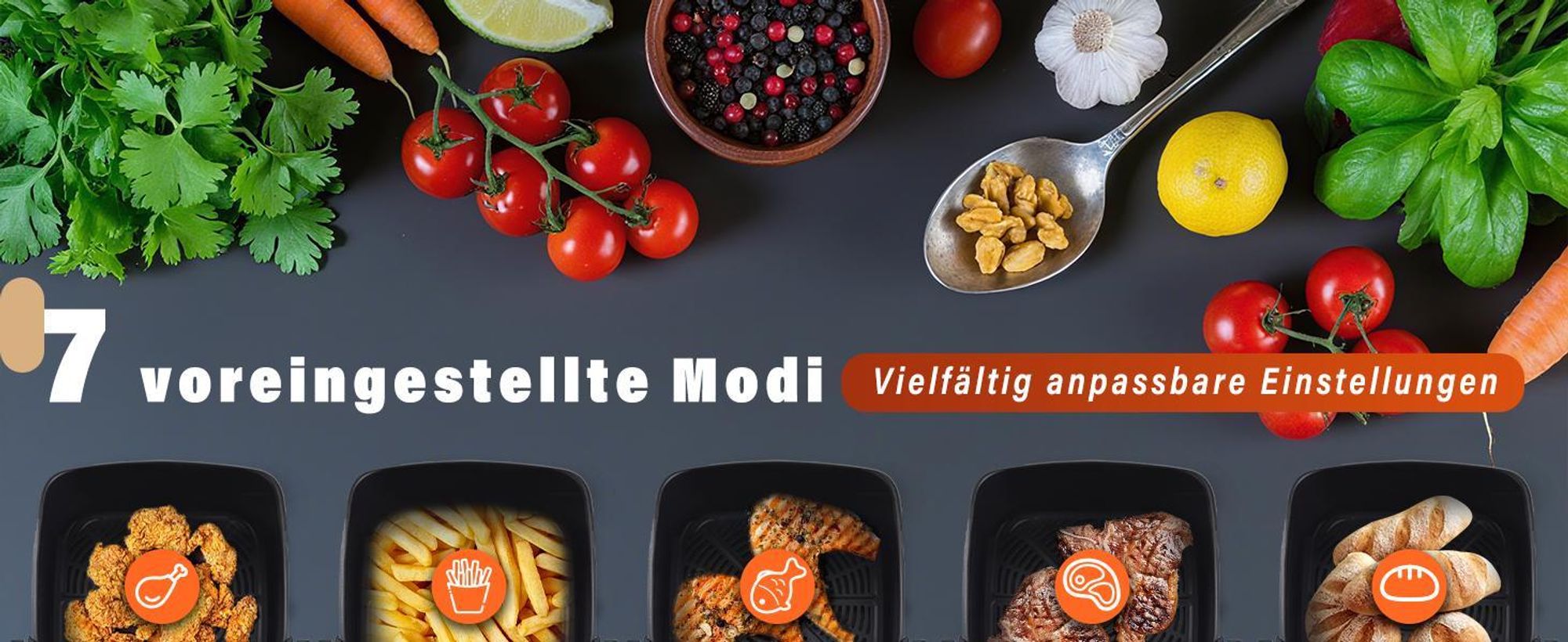 ZMH Heißluftfritteuse 6L Airfryer 7 Garprogramme 11 Funktionen Leise friteusen Sichtfenster mit Timer Touchscreen 10 Backpapier Grün