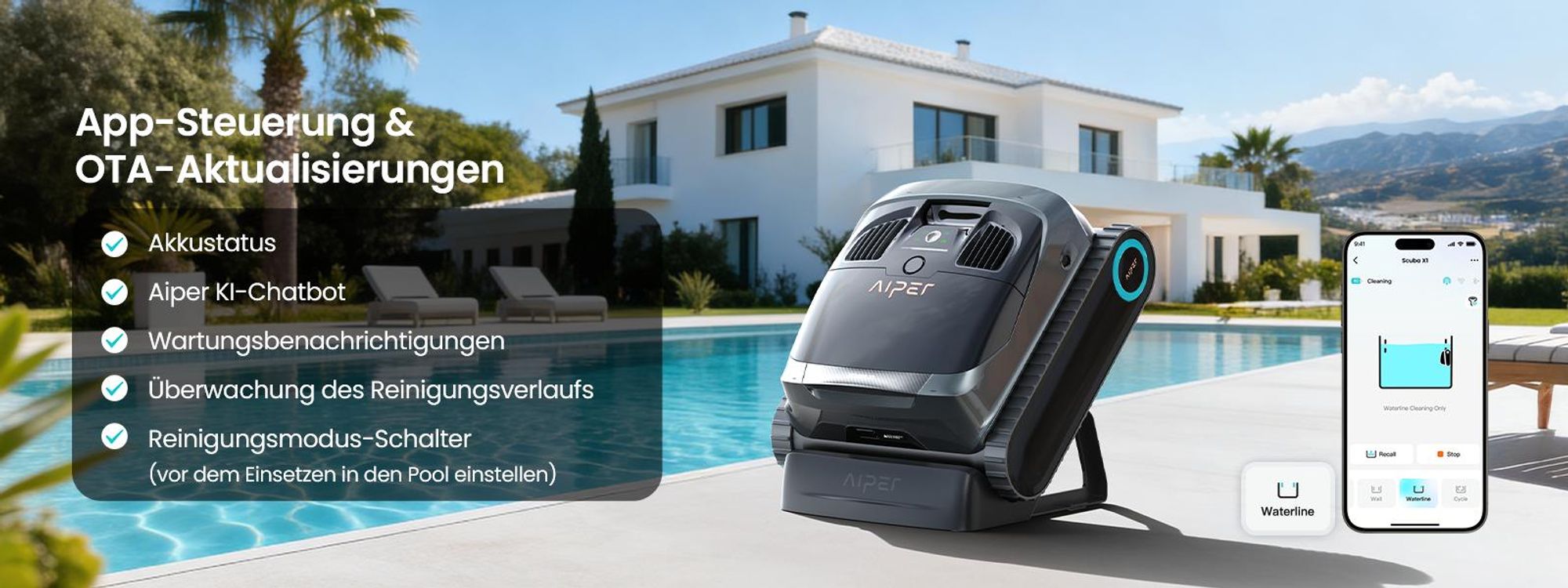The iamgine is showing Aiper Robotic Pool Cleaner