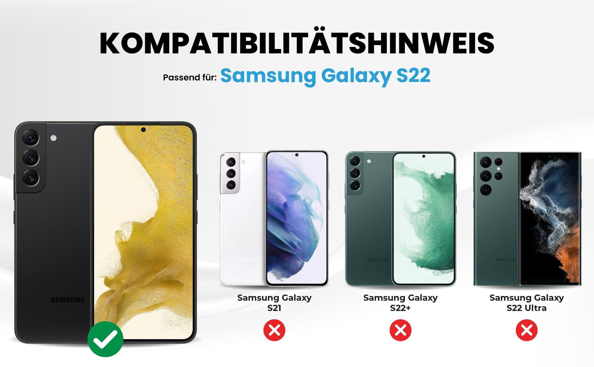 Kompatibilitätshinweise Hülle für Samsung Galaxy S22