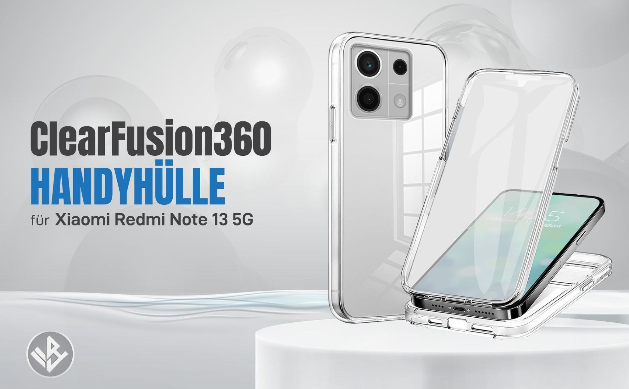 Transparente 360 Grad Hülle für Xiaomi Redmi Note 13 5G mit Kameraschutz