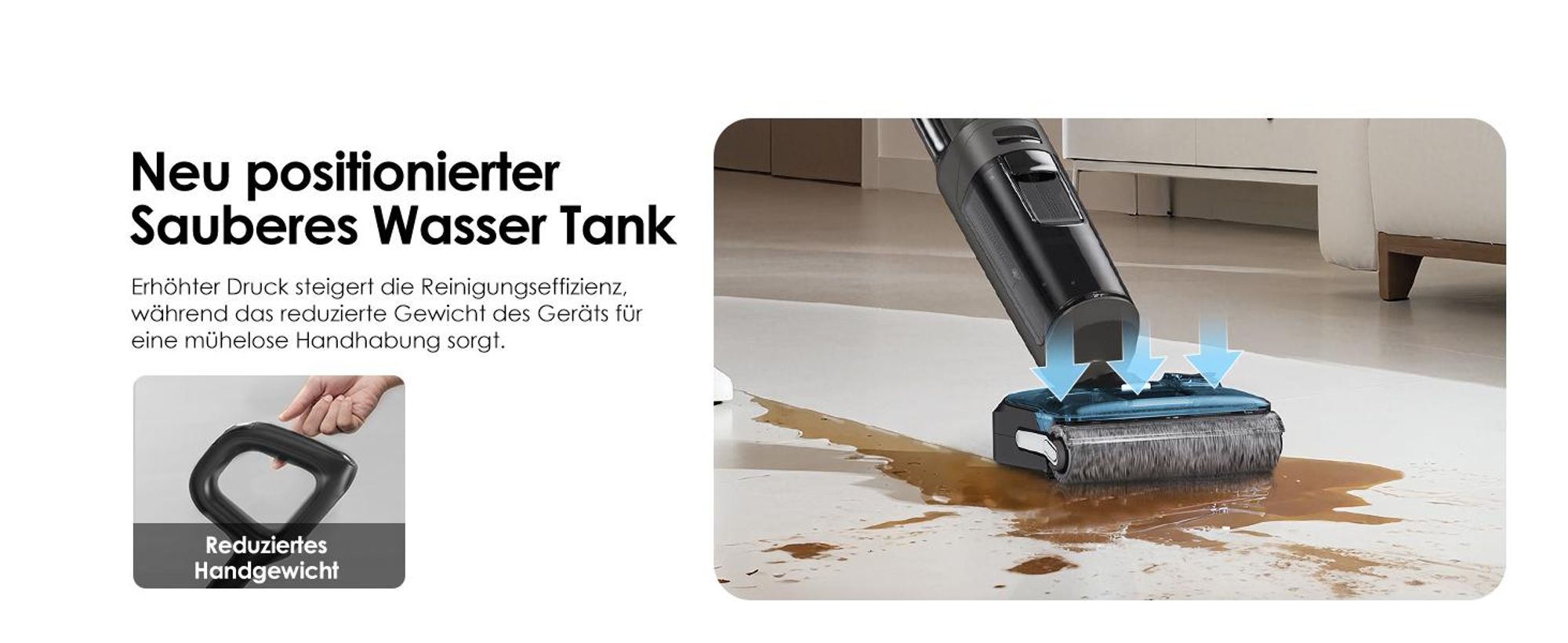 Tineco FLOOR ONE i6 Stretch Nass Trockensauger, Selbstreinigung 5 Min Flashdry, 180° Lay-Flat, 20kPa, 40 Min, Beidseitige Kantenreinigung Waschsauger