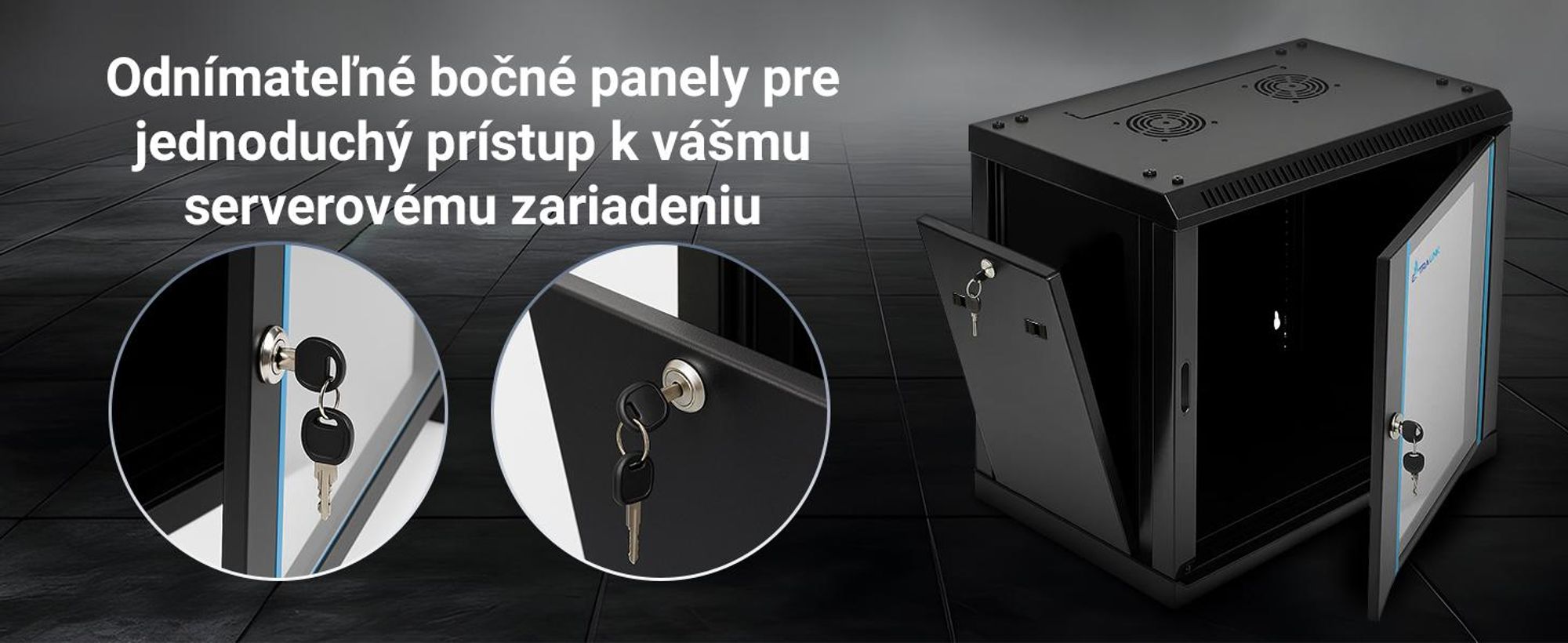 Extralink Rackmount-Schrank 6U 600x450 Grau Wandmontage - Wandmontiertes Regal - 6U - 60 kg - Sperrschloss - Ablageschienen - Grau