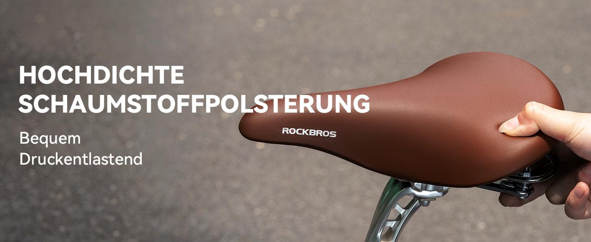 ROCKBROS Vintage Fahrrad Sattel Fahrradsattel Komfortabler Citybike Sitz Ergonomischer Fahrradsitz Damen Herren