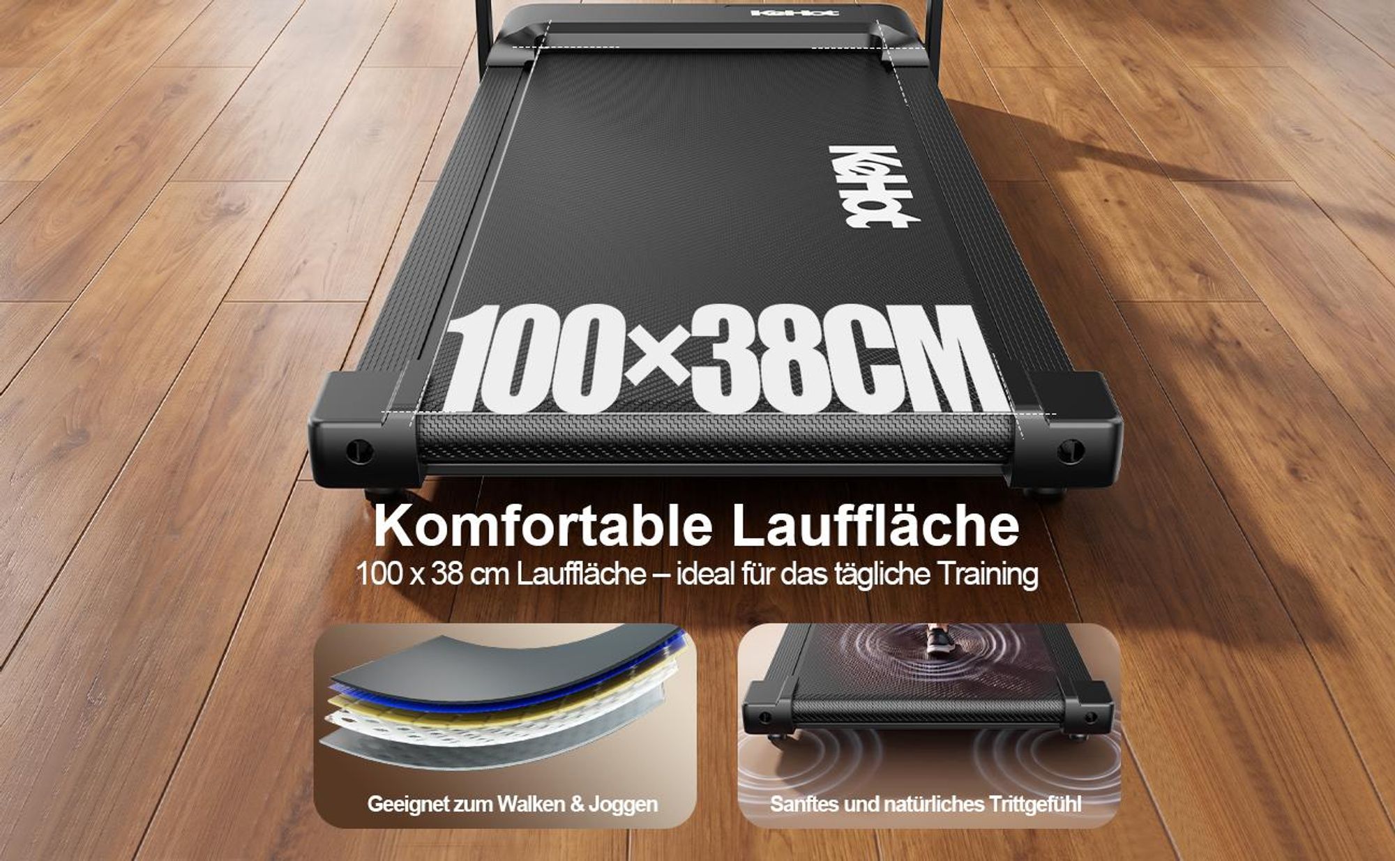 3-in-1 Klapp-Laufband , 136kg, 12 km/h, LED-Display, 12 Programme, Bluetooth-Lautsprecher, Für Zuhause