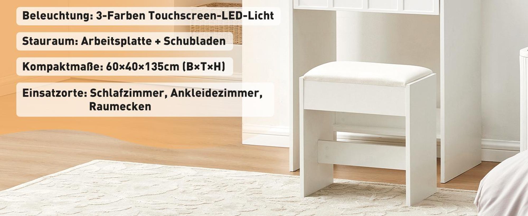 Kleiderschrank mit Stuhl