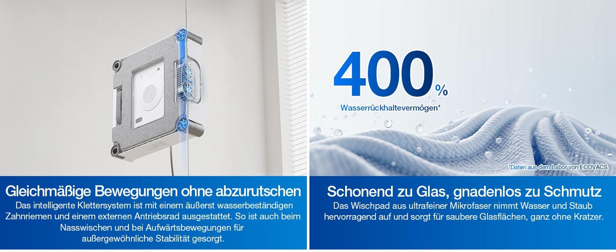 ECOVACS WINBOT W2S OMNI Fensterputzroboter mit Multifunktionsstation mit 1L Original Fensterreinigungsflüssigkeit