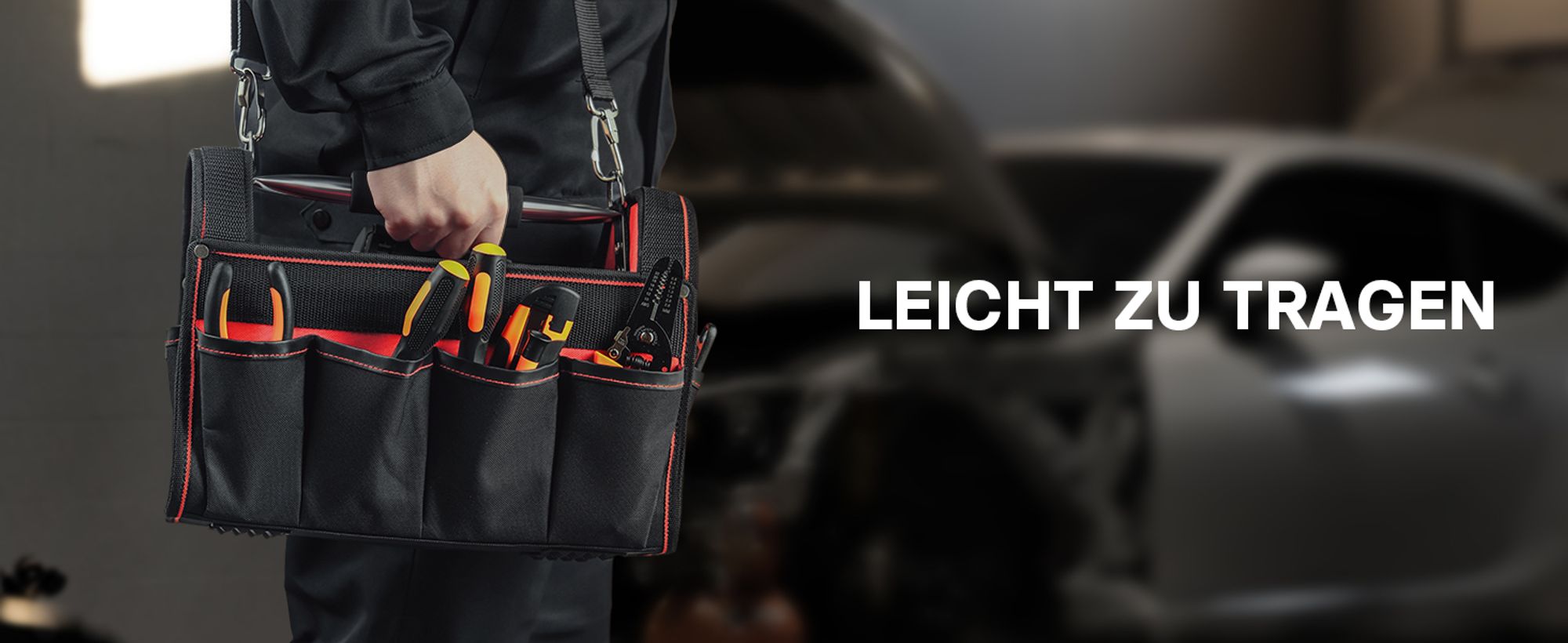 RECA Werkzeugtasche / Montagetasche Textil Inkl Sortimentskoffer VISO Und Inlet 24-fach