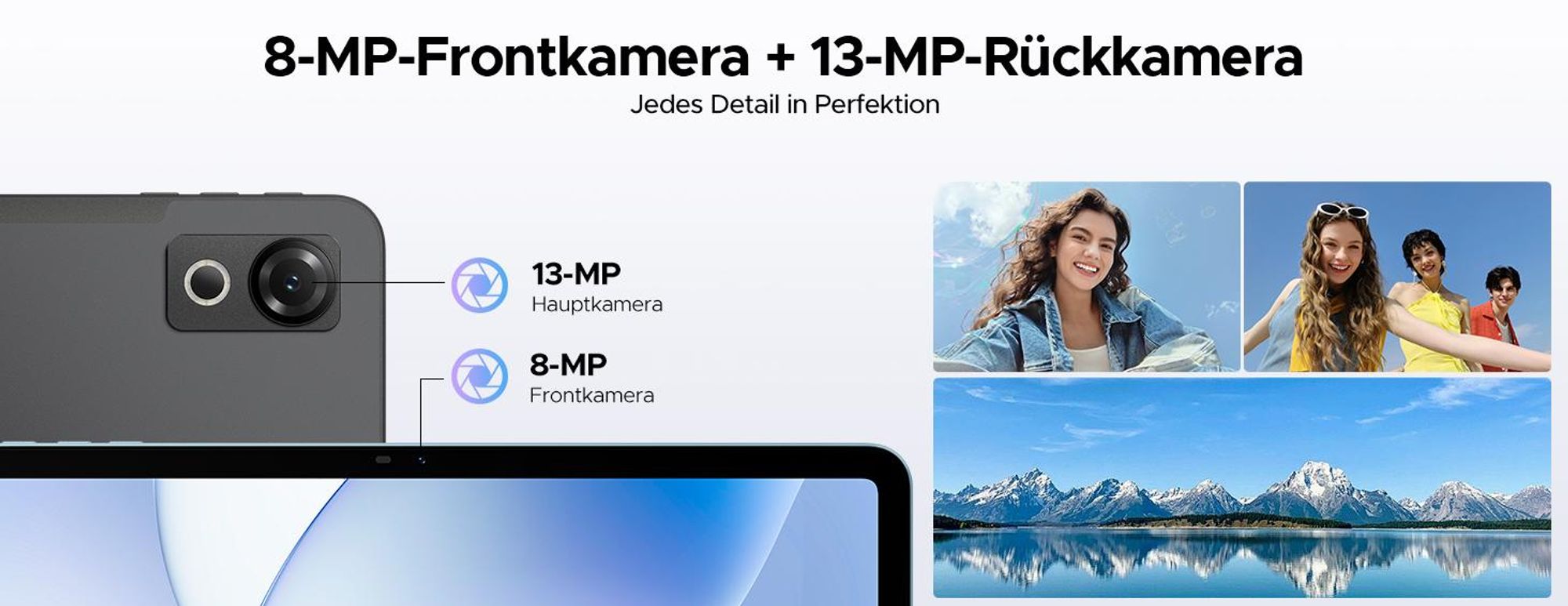 POCKAM P12 Tablet Android 16, 48GB(8+40) RAM + 128GB ROM(2TB TF) Tablet 12 Zoll mit Stift, Tastatur, Maus, 90Hz/8800mAh/Gemini AI/Widevine L1