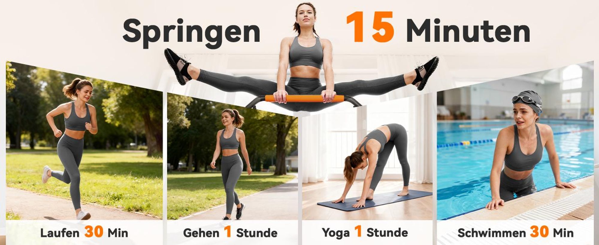 HOMCOM 102 cm Faltbarer Fitness-Rebounder, Fitness-Trampolin mit Haltegriff