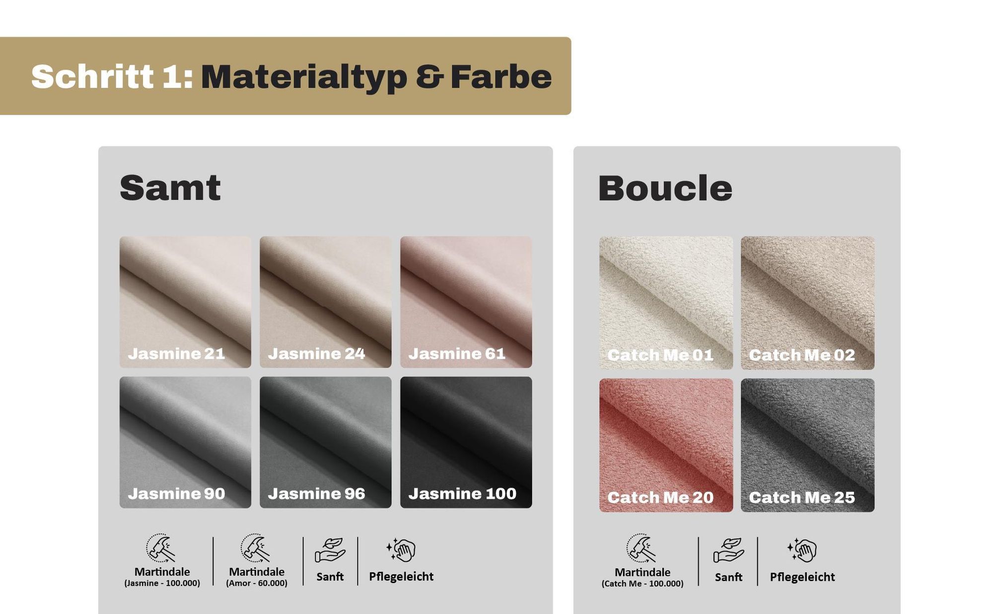 MOTIVENA Aspen Boxspringbett 160x200 Grau Samt (Jasmine 96), Bonellfederkern-Matratze (H4), T28 Komfortschaumstoff Topper (H3)