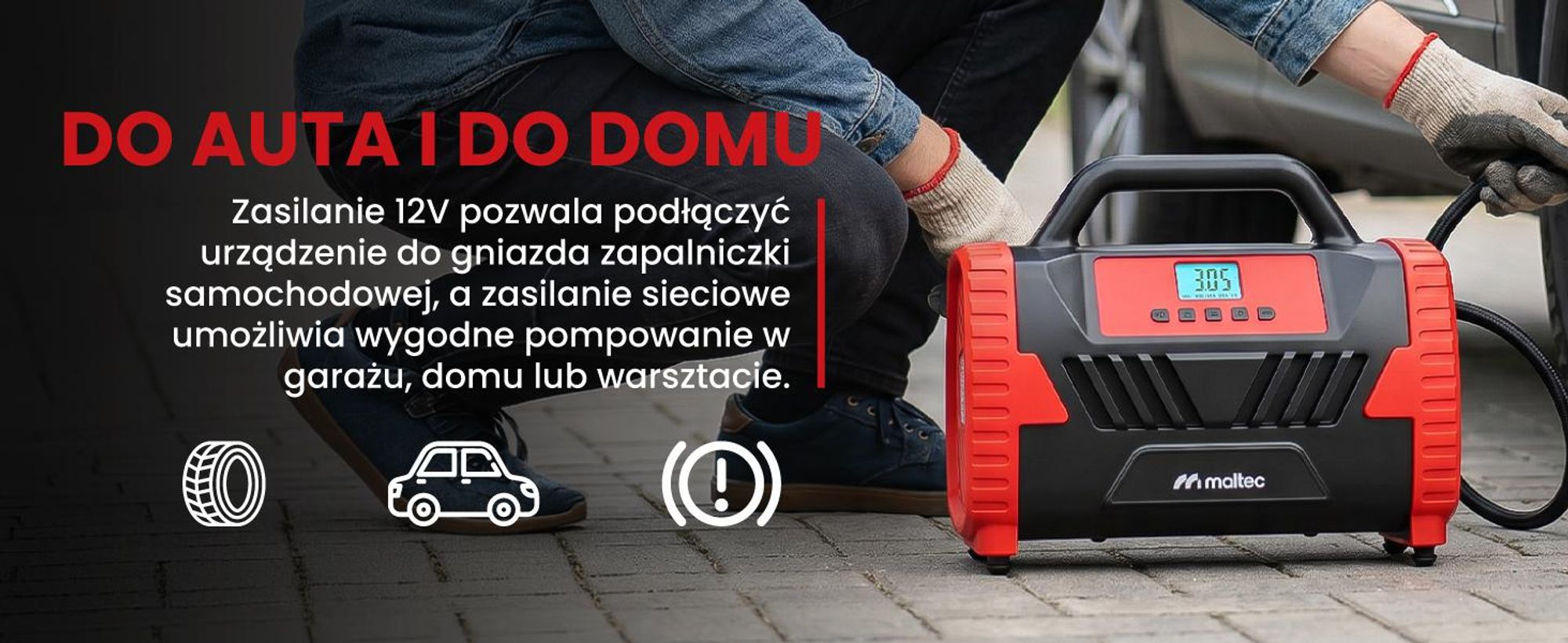Cyfrowy kompresor samochodowy o mocy 150 PSI 12N/23V mocny do opon samochodowych, rowerowych, piłek