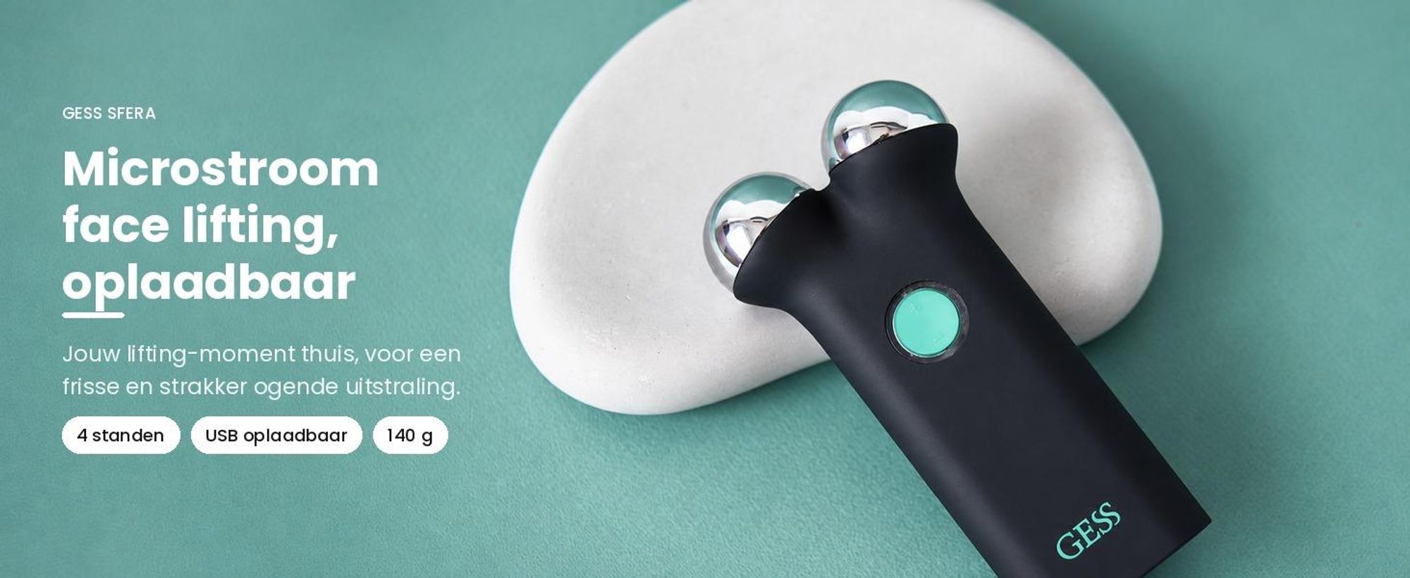 GESS Sfera microstroom gezichtsapparaat - microcurrent face lifting massager voor thuis - GESS-083