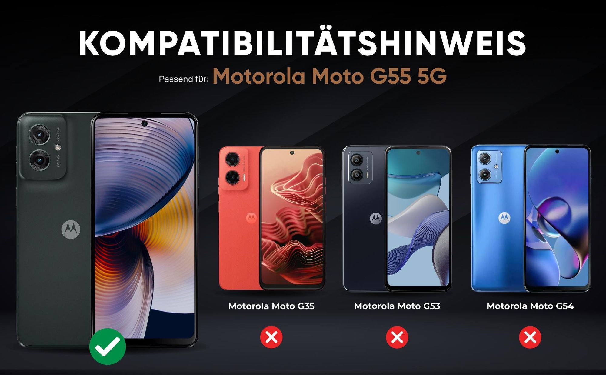 Kompatibilitätshinweise Hülle für Motorola Moto G55 5G