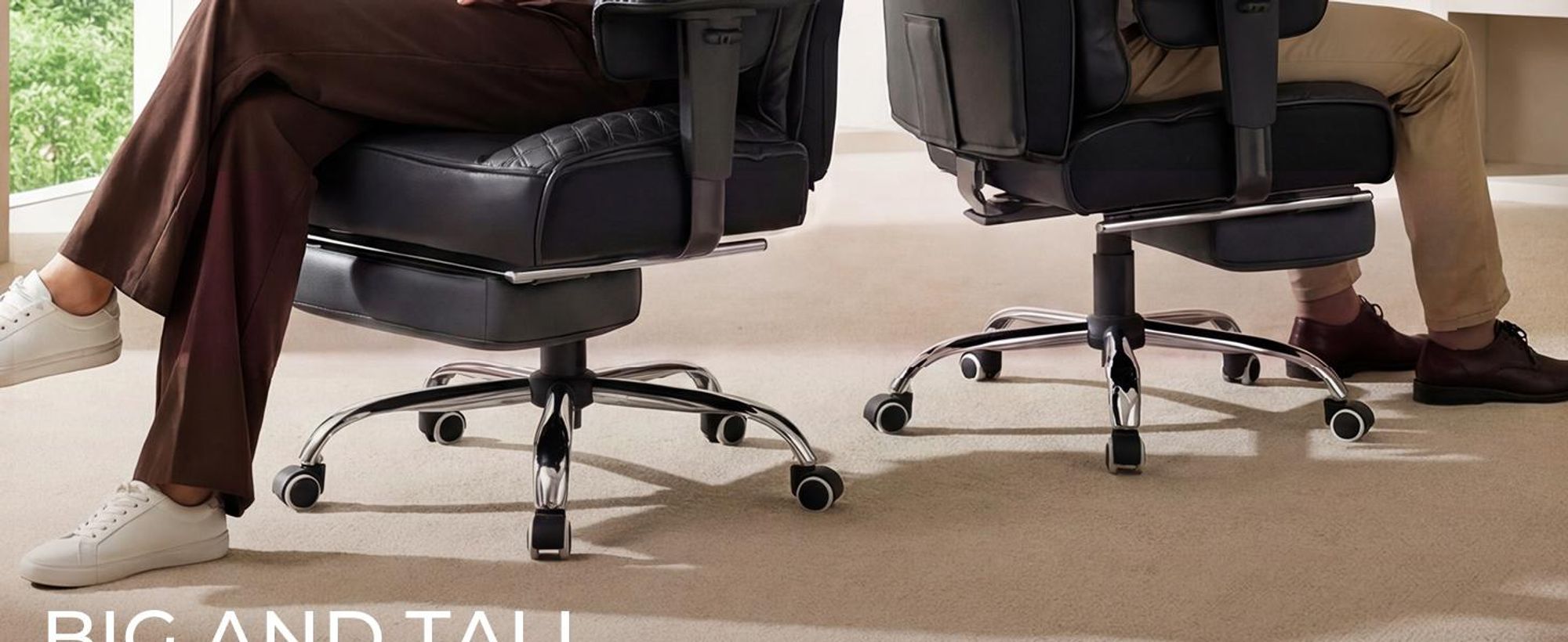 Silla de gaming ergonómica COMHOMA, silla de oficina con capacidad de 180 kg, con soporte lumbar y reposapiés ajustables, diseño híbrido de cuero sintético y malla, silla de dirección