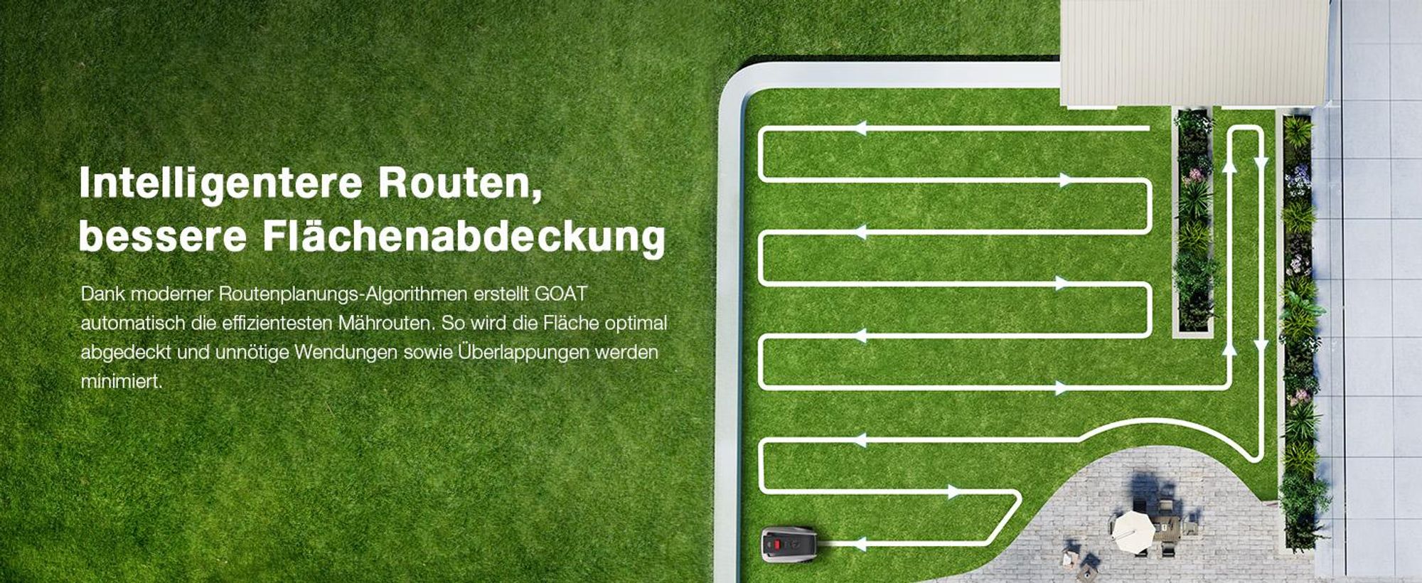ECOVACS Mähroboter Goat O600 Ohne Begrenzungskabel, 600 m², RTK+Vision Navigation, Rasenmähroboter, KI-Hindernisvermeidung, passiert 0,7m Engstellen