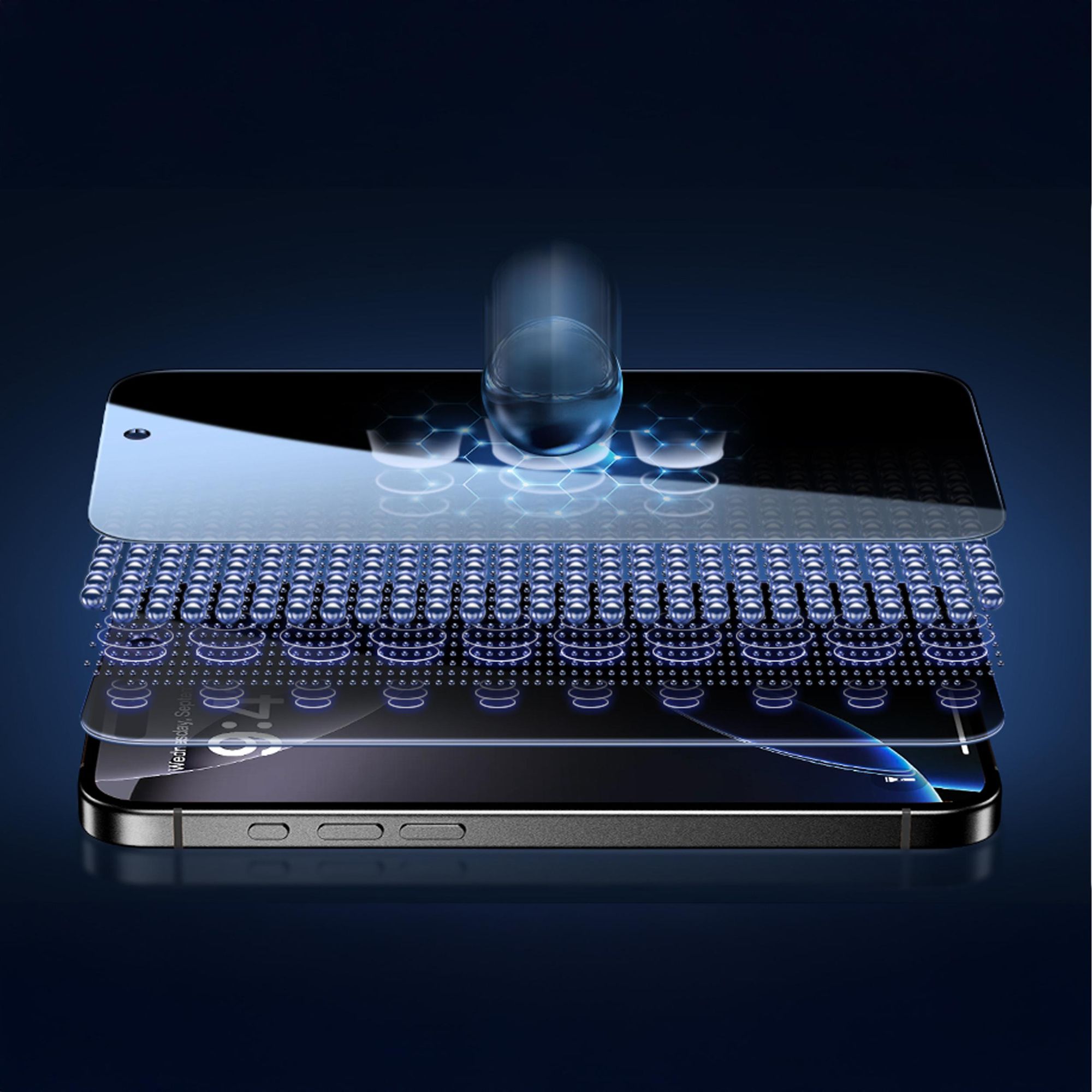 alkaya. iPhone 16 Pro Max Displayschutzglas Privacy, Panzerglas, Schutzfolie