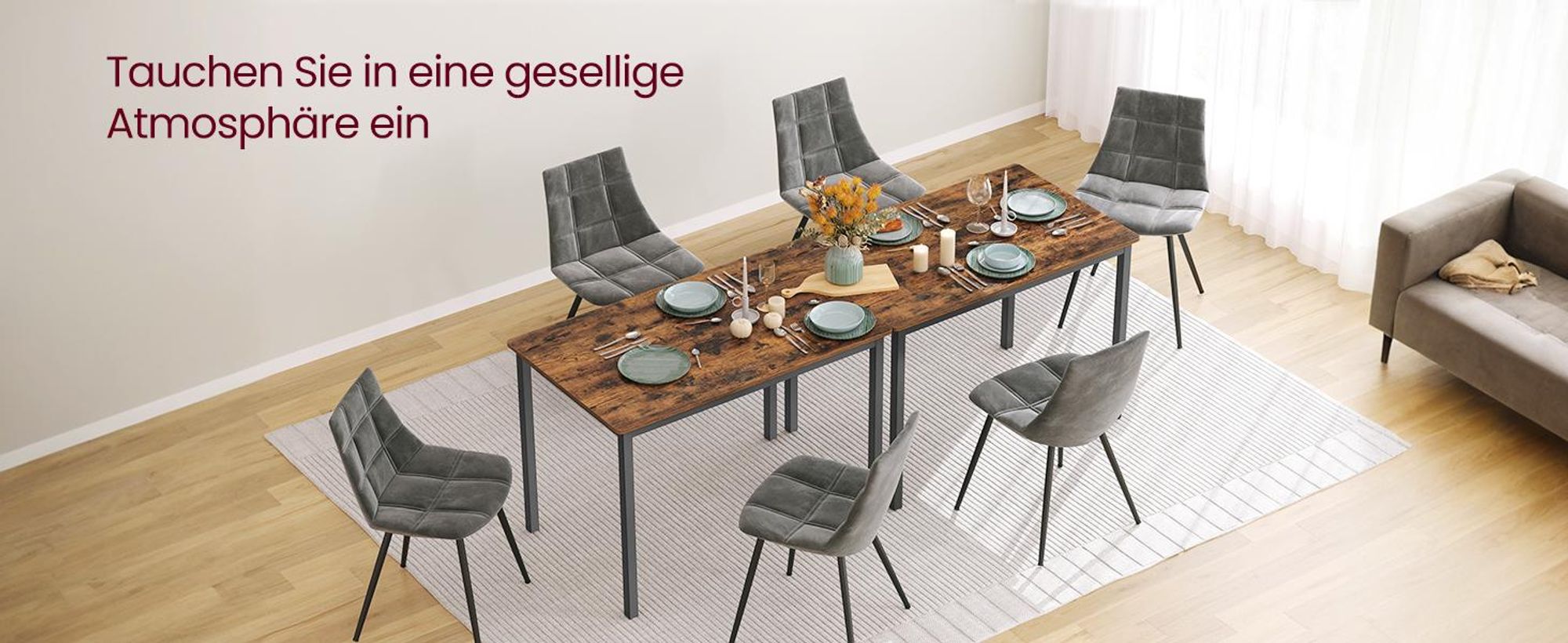 VASAGLE Esstisch, Küchentisch, 70 x 110 x 75 cm, Esszimmertisch