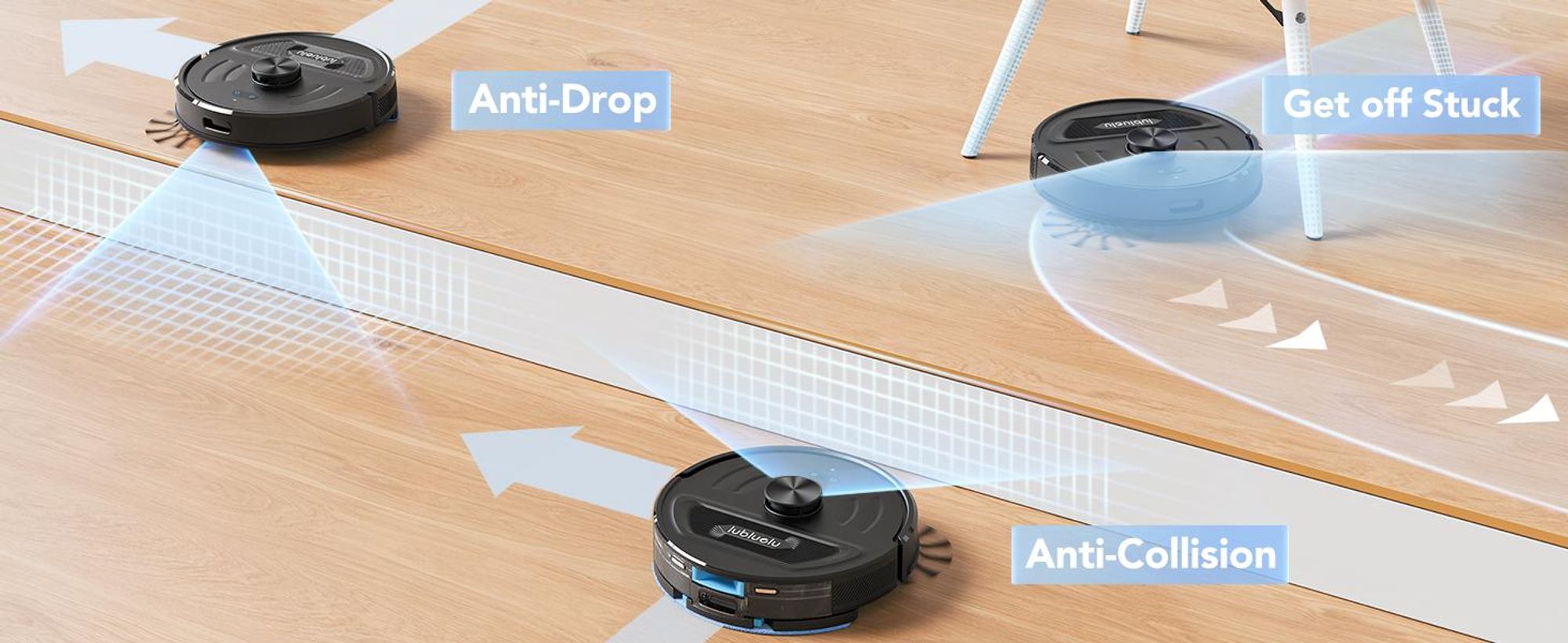Lubluelu L20 Staubsauger Roboter, 5500Pa Saugkraft,3-in-1 Saugen & Wischen,LiDAR Navigation, 120 Min. Laufzeit,App-Steuerung, Tierhaare & Teppiche