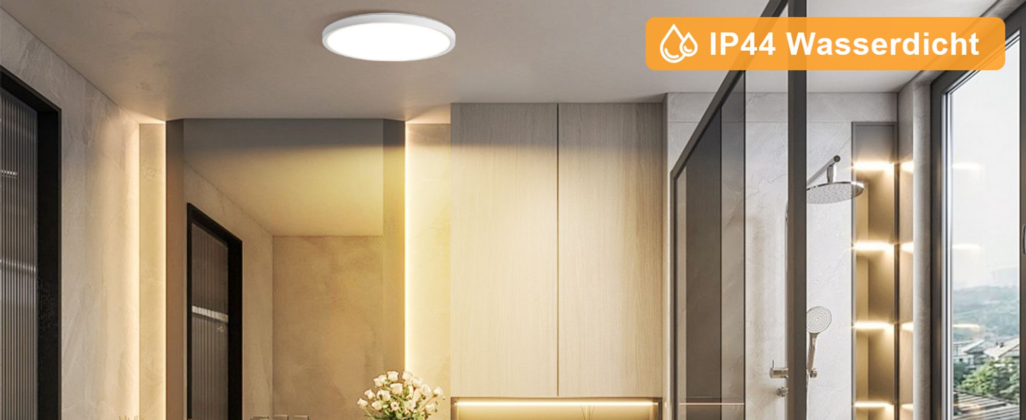 ZMH Deckenlampe LED Deckenleuchte Flach Schlafzimmerlampe 18CM Badezimmerlampe 15W Küchenlampe Schlafzimmer weiß Deckenbeleuchtung Flurlampe Decke Badlampe 3000K-6500K für Küche Flur