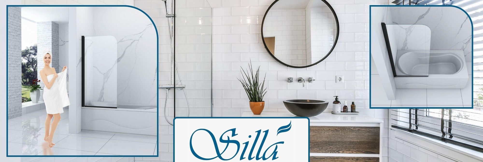 Silla, duschwand badewanne 70x140, duschwand aus glas, badewannenaufsatz, faltwand