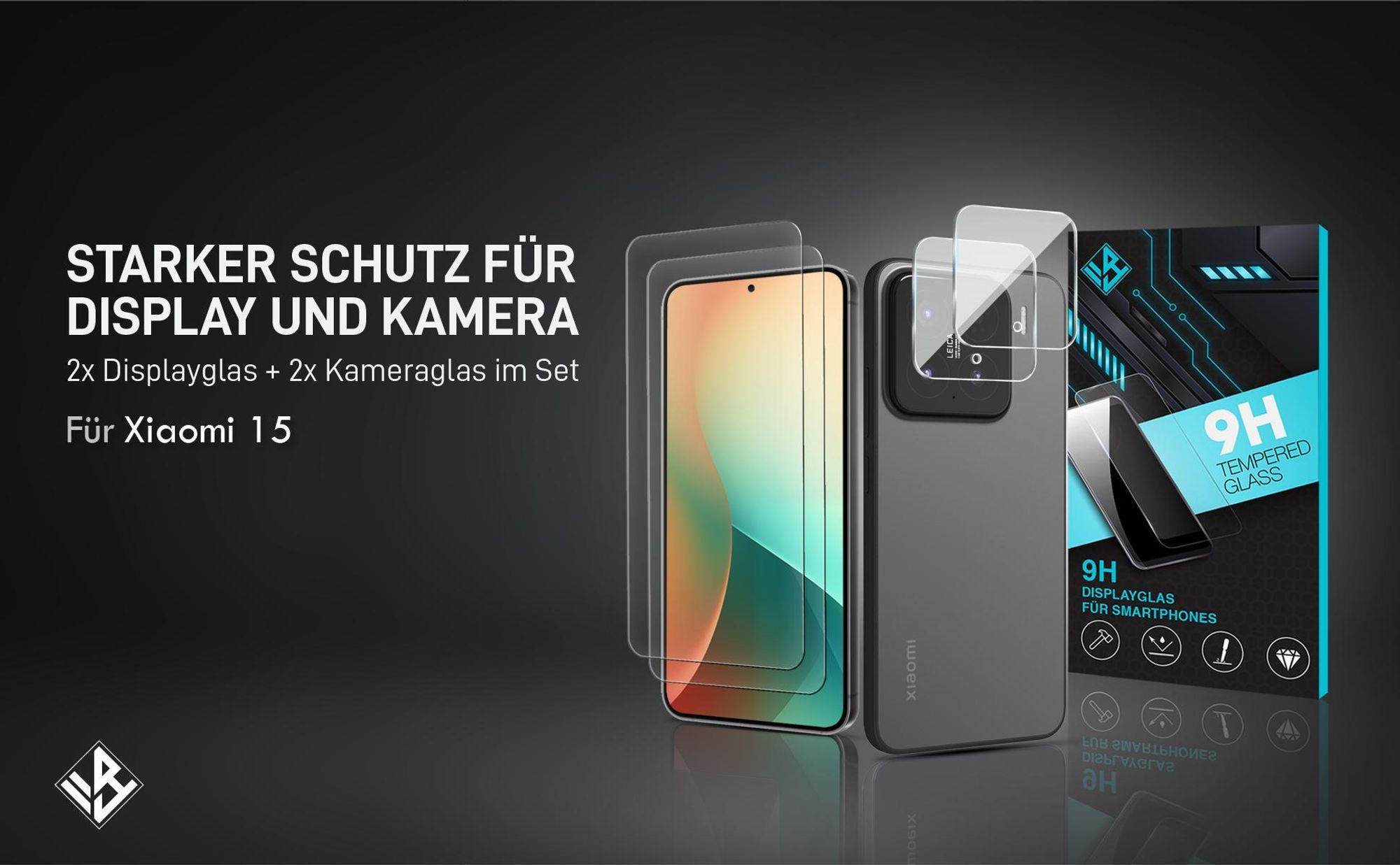 2er Set Kamera & Displayschutzglas für Xiaomi 15 in 9H Härte