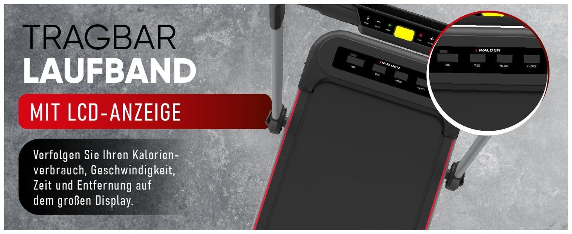 Walden F2600 Laufband 2 in 1 Walking Pad klappbar bis 10 kmh Untertisch Elektrisch Gehgerät Home Office Leise Fernbedienung LCD Display Belastbar 110k