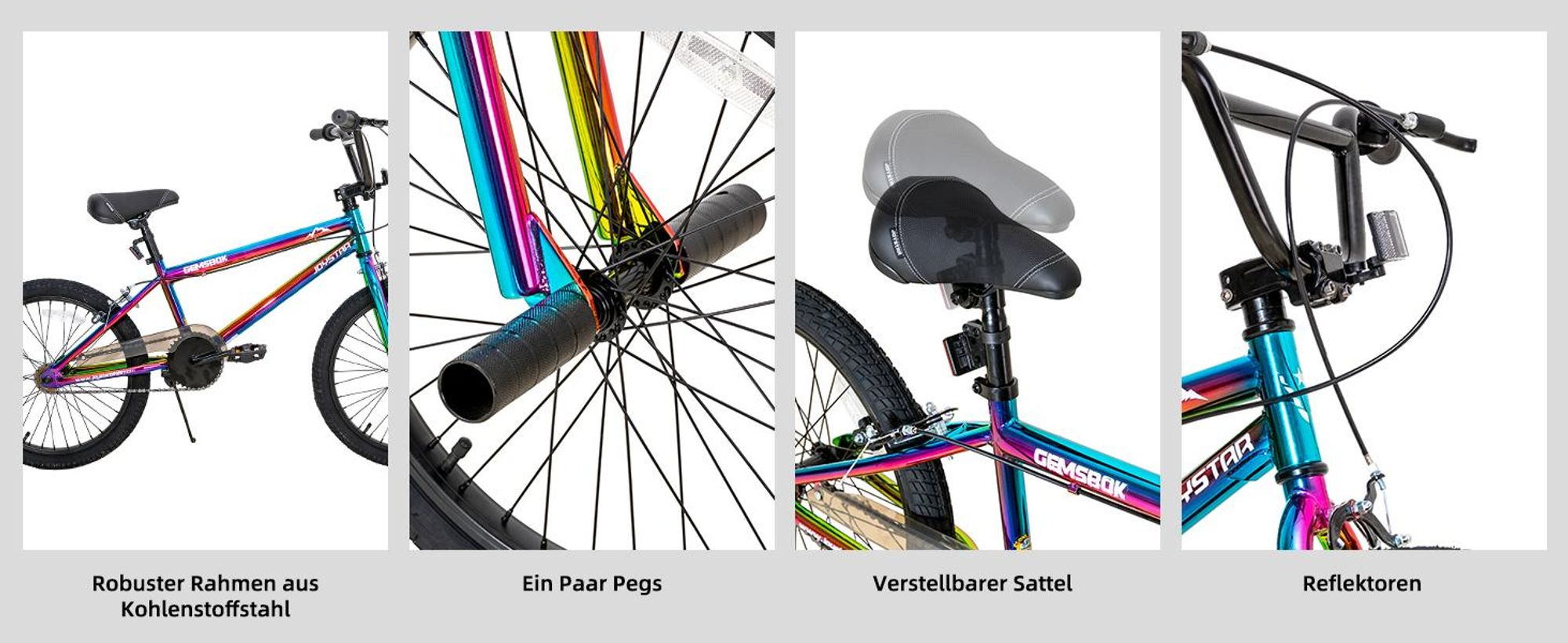 24 Zoll BMX Freestyle Fahrrad Doppelte Handbremsen Trick Bike für Kinder 9-12 Jahre
