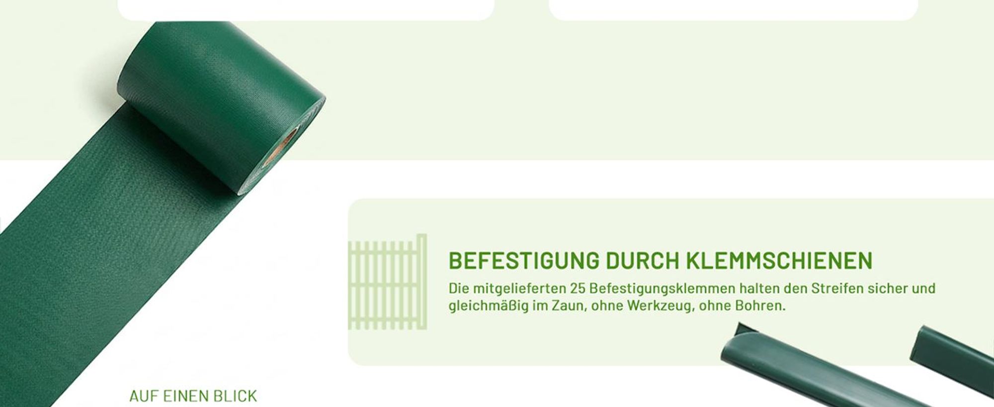 Fepro® PVC Sichtschutzstreifen Zaunfolie Sichtschutz Doppelstabmatten 35m, Grau