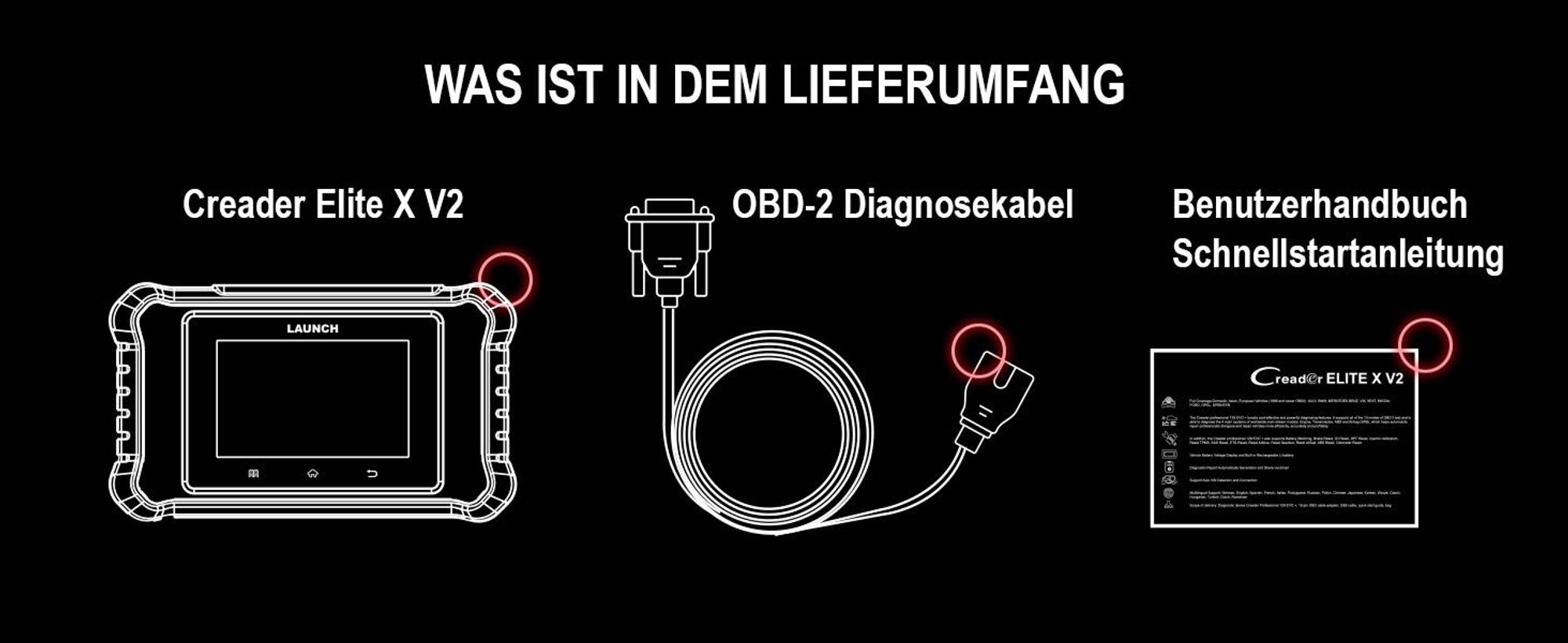 LAUNCH Creader Elite X OBD2 Diagnosegerät für 38 Marken & 16+ Servicefunktionen – modulare Softwarepakete, 2026