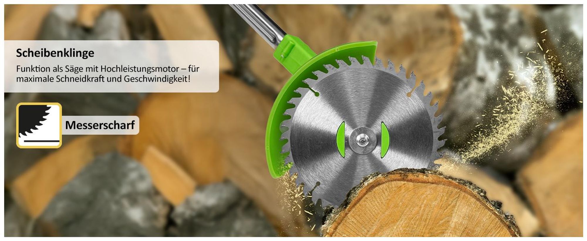 Rotorazer 8in1 Gartengerät Akku Rasentrimmer Set 22-tlg.
