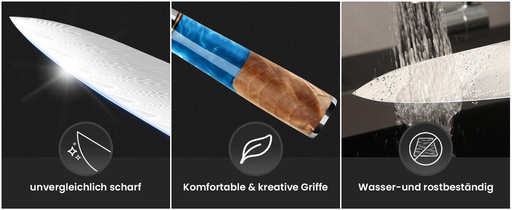KAZUSHI 8 zoll Kochmesser, Professionelles Allzweckmesser, Superscharfes, einzigartiges Design Kochmesser