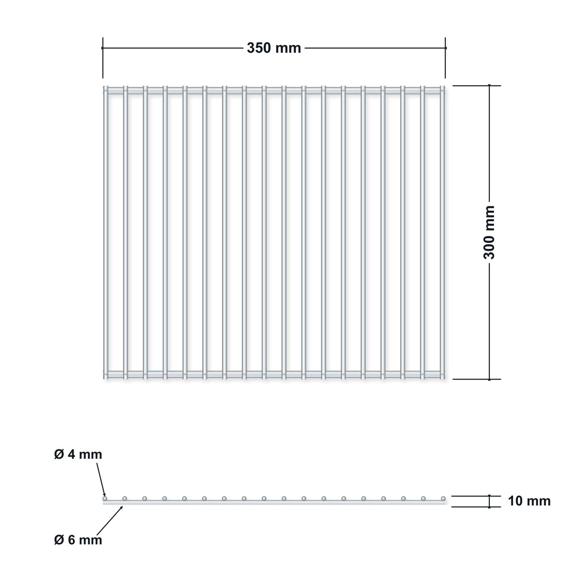 Griglia in acciaio inox 35 × 30 cm – disegno tecnico