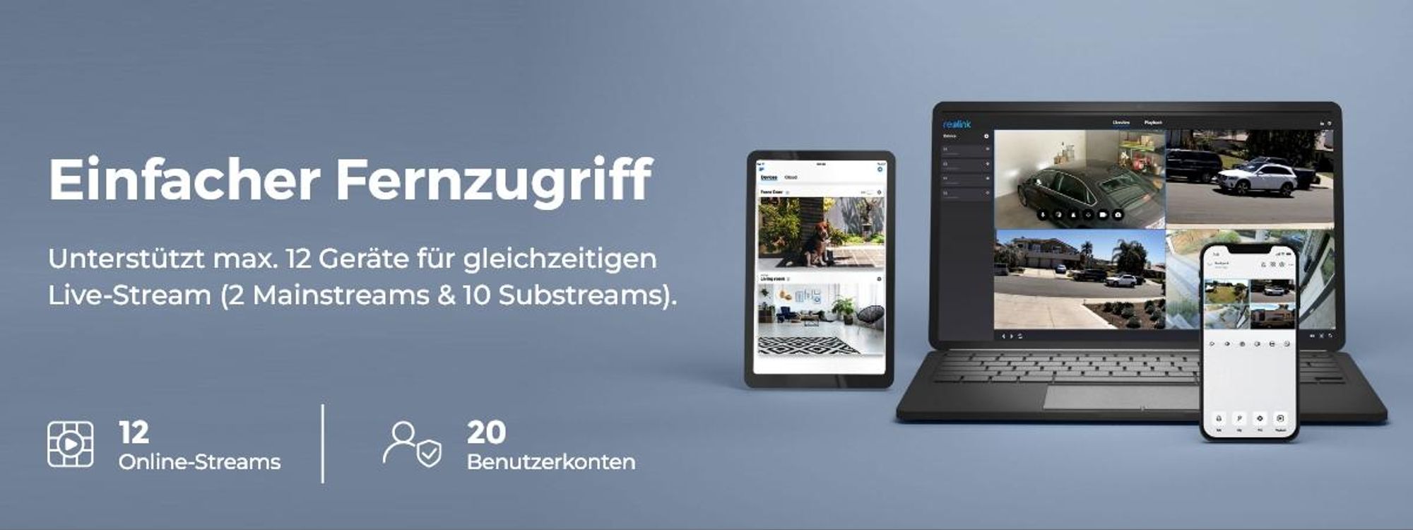 Reolink RLN12W, 16-Kanal 2TB HDD 5/2,4 GHz Wi-Fi 6 NVR Rekorder, 24/7 lokale Aufzeichnung, Ohne PoE-Anschlüsse, bis zu 16TB, Schwarz