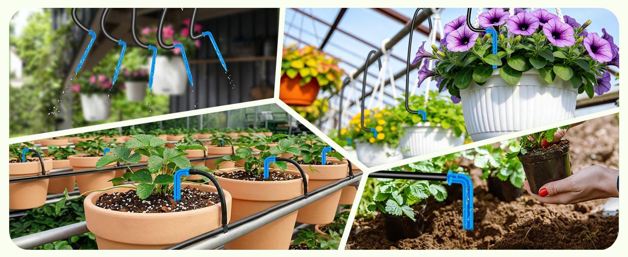 Speed Automatisches Solar-Tropfbewaesserungsset mit Steuergerät, Solar Bewässerungssystem fuer Garten, Balkon,mit Timer und 15 Tropfer -15m Schlauch