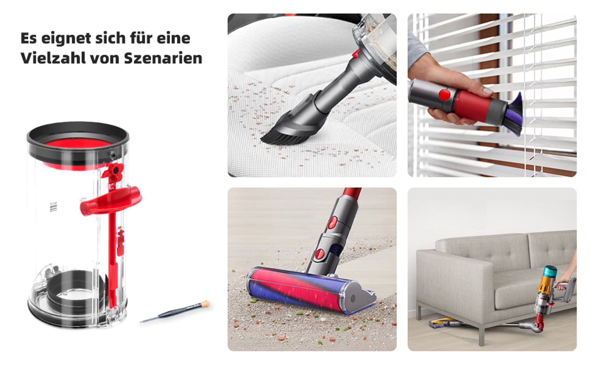 Verbesserter Staubbehälter für Dyson V11 V15 SV14 SV15 SV22 Staubsauger Großen Behälter, Ersatz Big Bin Assembley Teile-Nr.