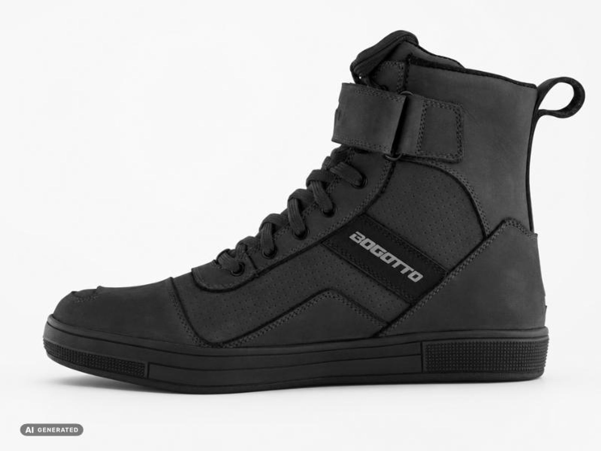 Bogotto Denton perforierte wasserdichte Motorrad Schuhe, grau, 42