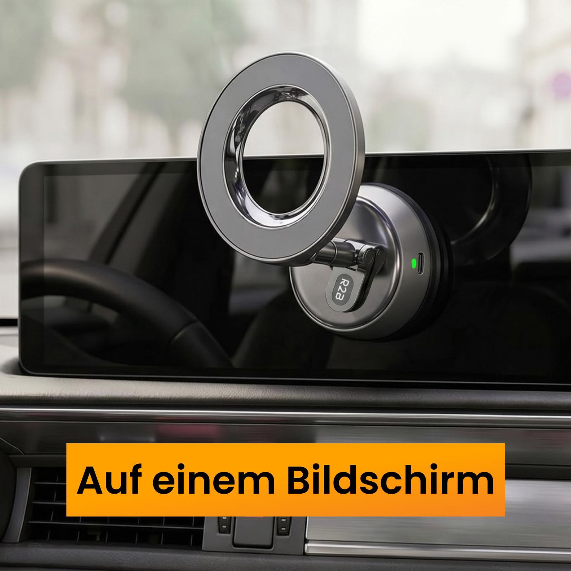 R2B Autohandyhalterung mit elektrischem Vakuum-Saugnapf, magnetisch und klappbar, für Armaturenbrett und Scheibe, kompatibel mit MagSafe