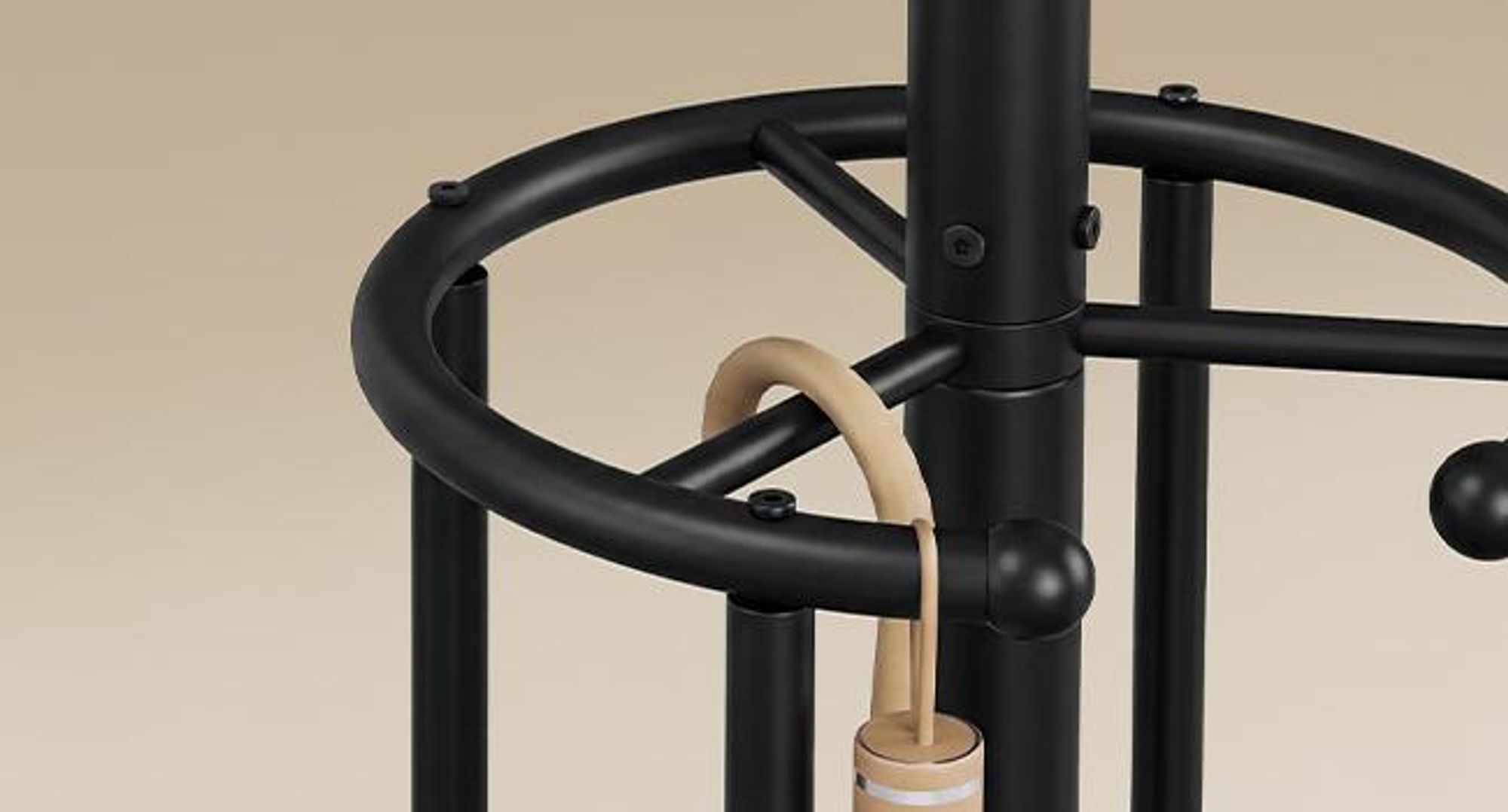 SONGMICS Kleiderständer freistehend, mit Regenschirmständer, 12 Haken, Metall, 175 cm hoch, für Flur, Wohnzimmer, Schlafzimmer, tintenschwarz