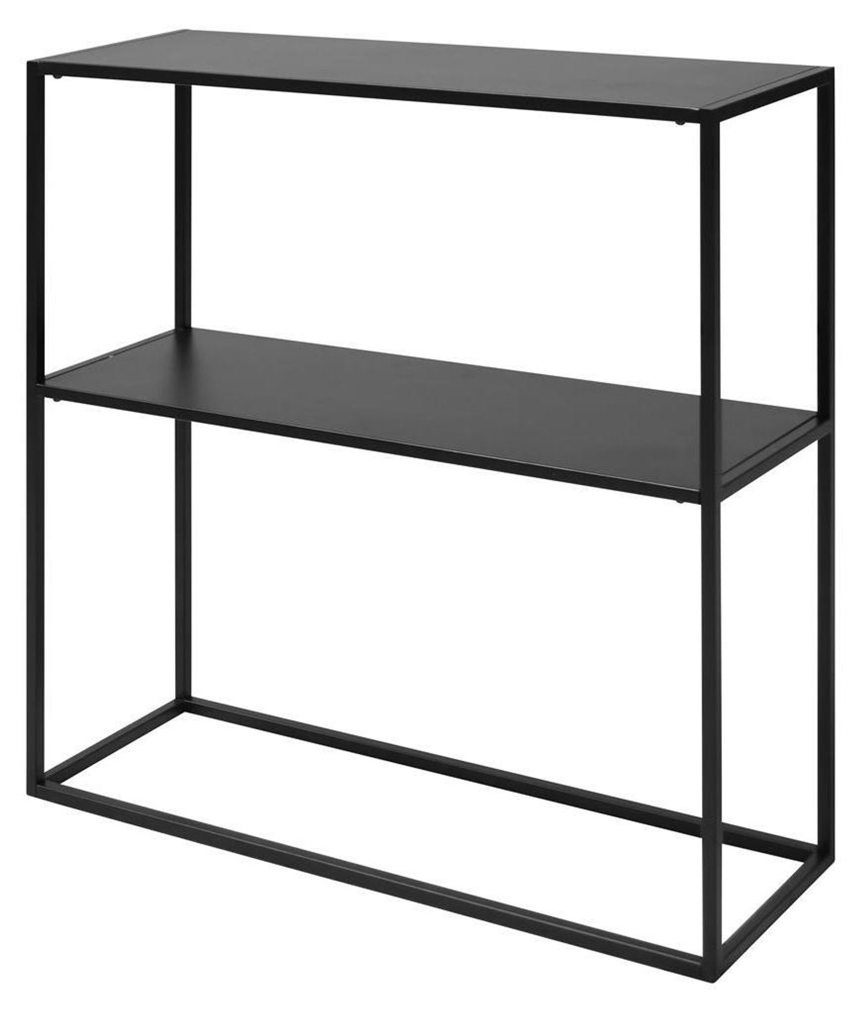 "New Haven III" Regal – modernes Stahlregal mit 2 Ablageflächen in Schwarz