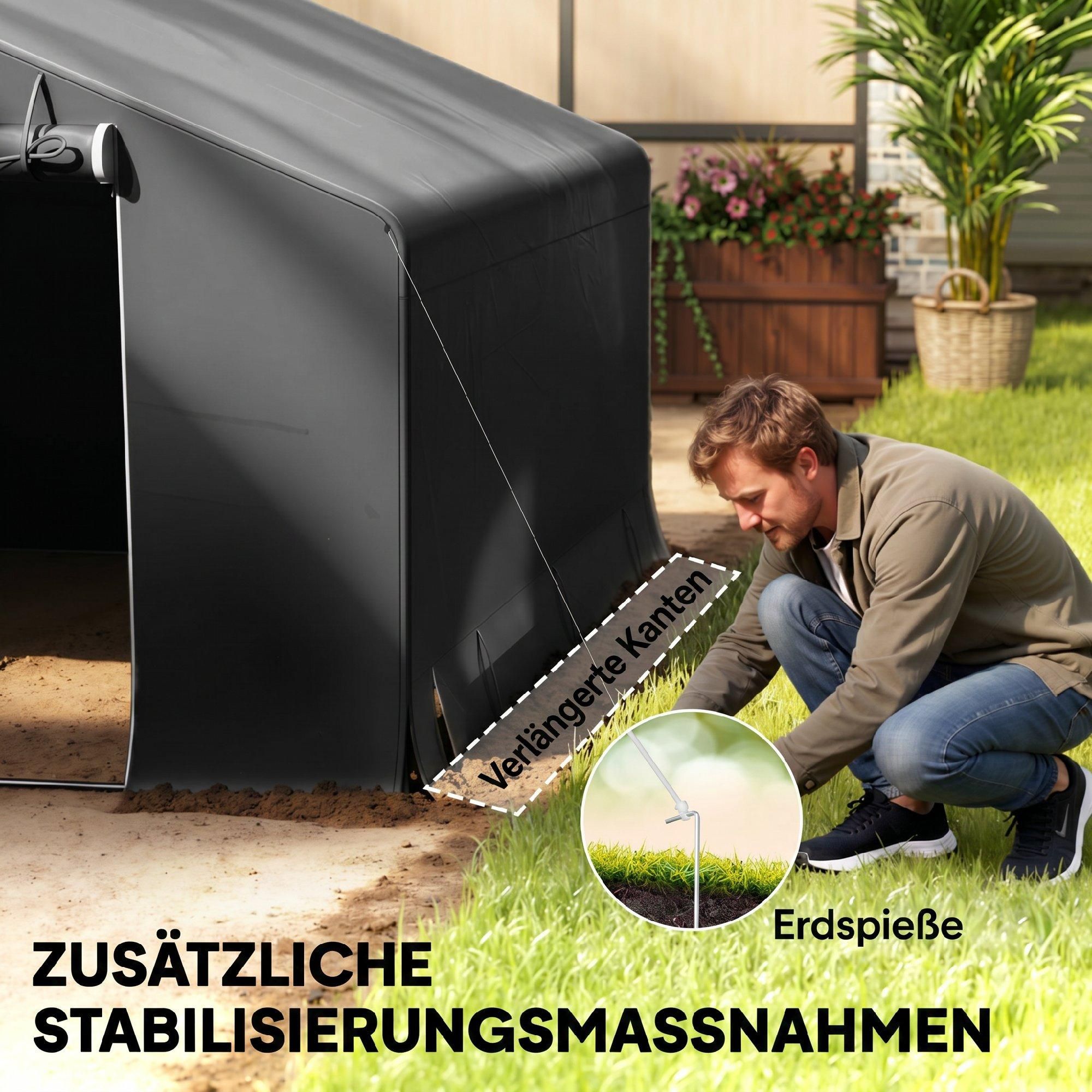 wasserdicht dunkelgrau Fahrradunterstand