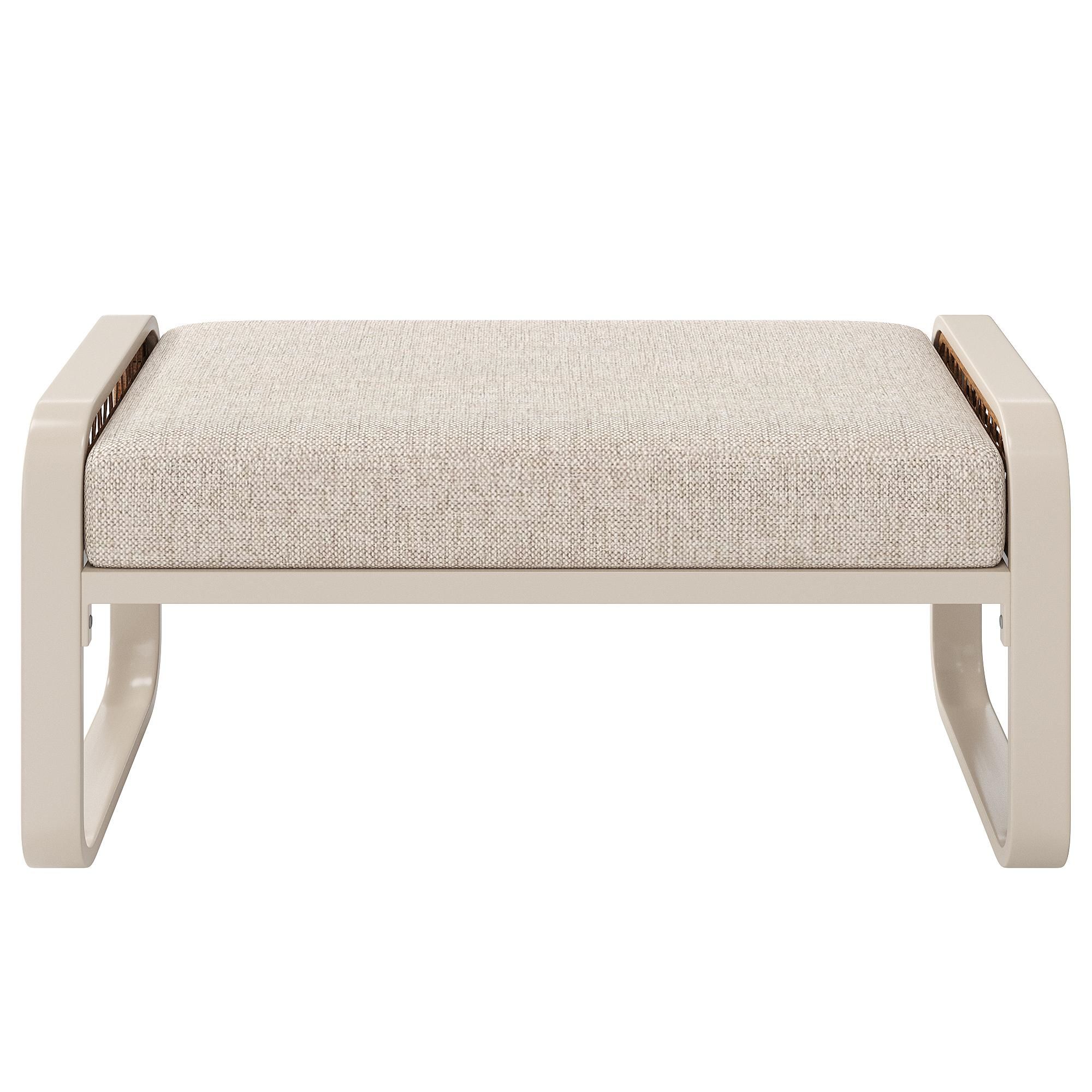 Flieks Rattan Gartenloungeset 5-tlg., Gartenmöbelset mit Tisch, Bank, Gartenstuhl und Sofa, Loungegartenmöbelset für 6-7 Personen, Sitzgruppe Beige