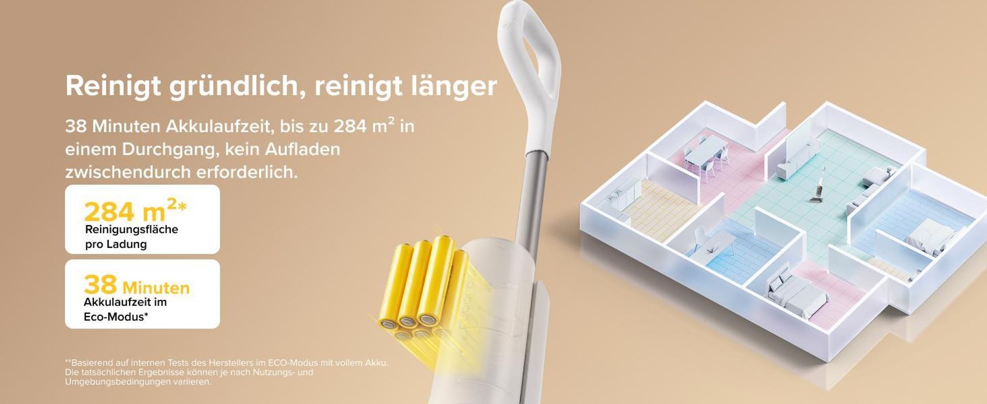 Roborock F25 GT Gen 2 Set Nass und Trockensauger, 20000 Pa, Jawscrapers Anti-Verwicklung, 90℃ Hochtemperatur-Selbstreinigung, 70°-Schwenkwinkel-Design