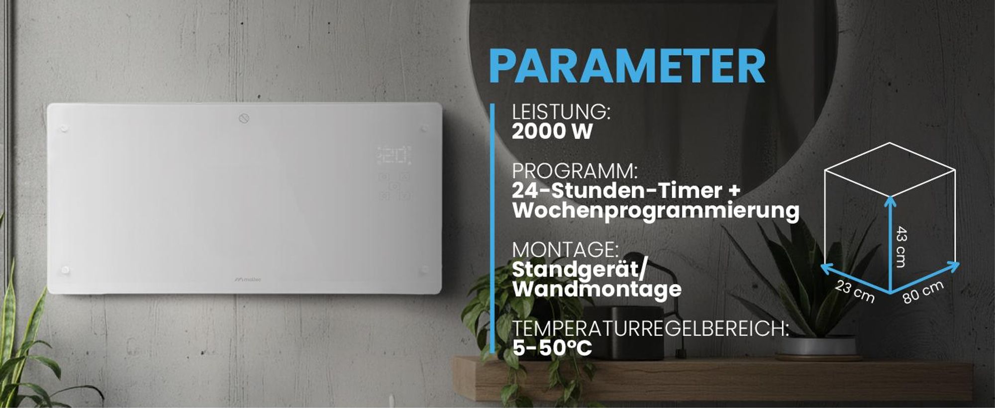 Konvektorheizung mit Fernbedienung Heizgerät